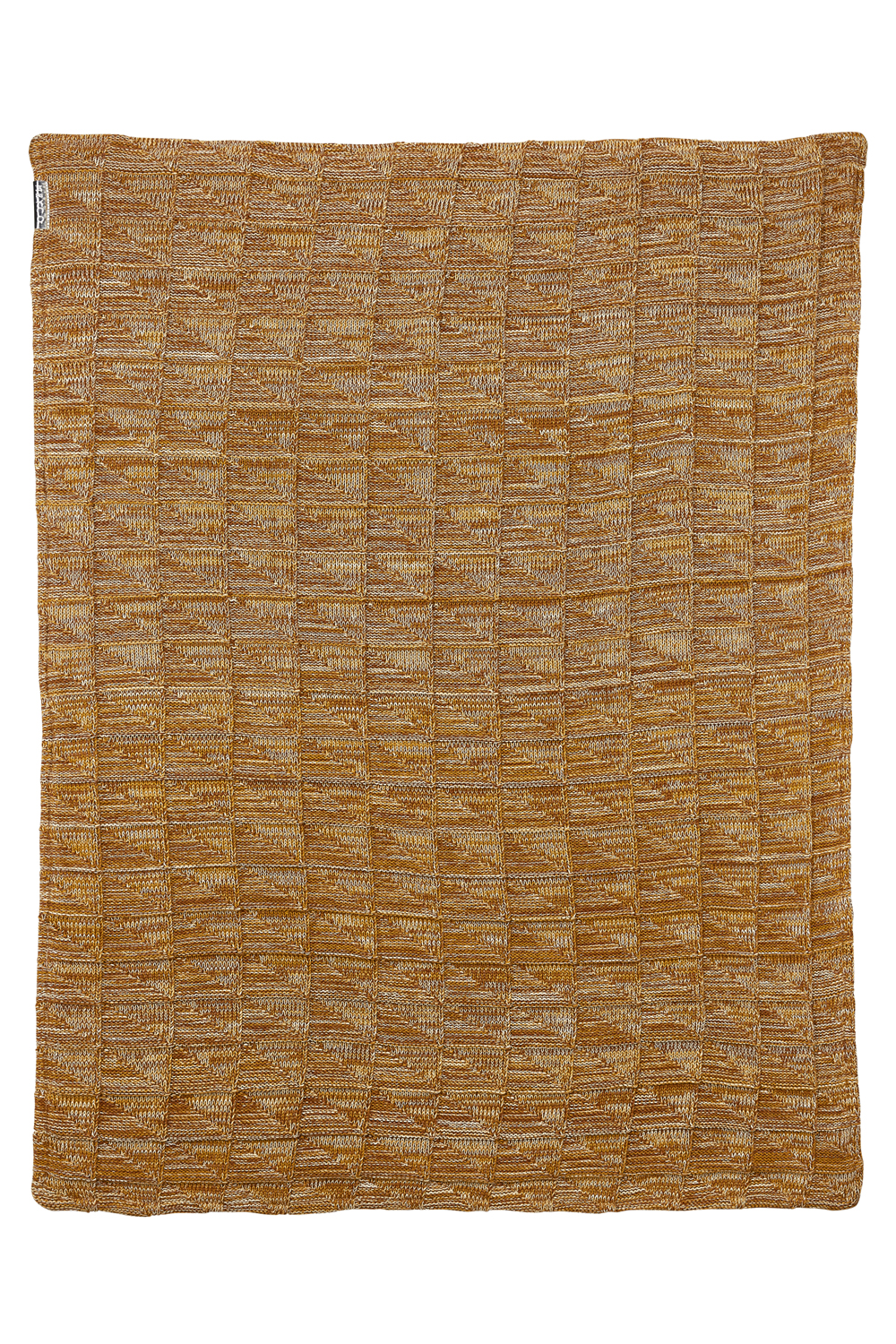 Ledikant deken Block Mixed velvet - okergeel/camel - 100x150cm