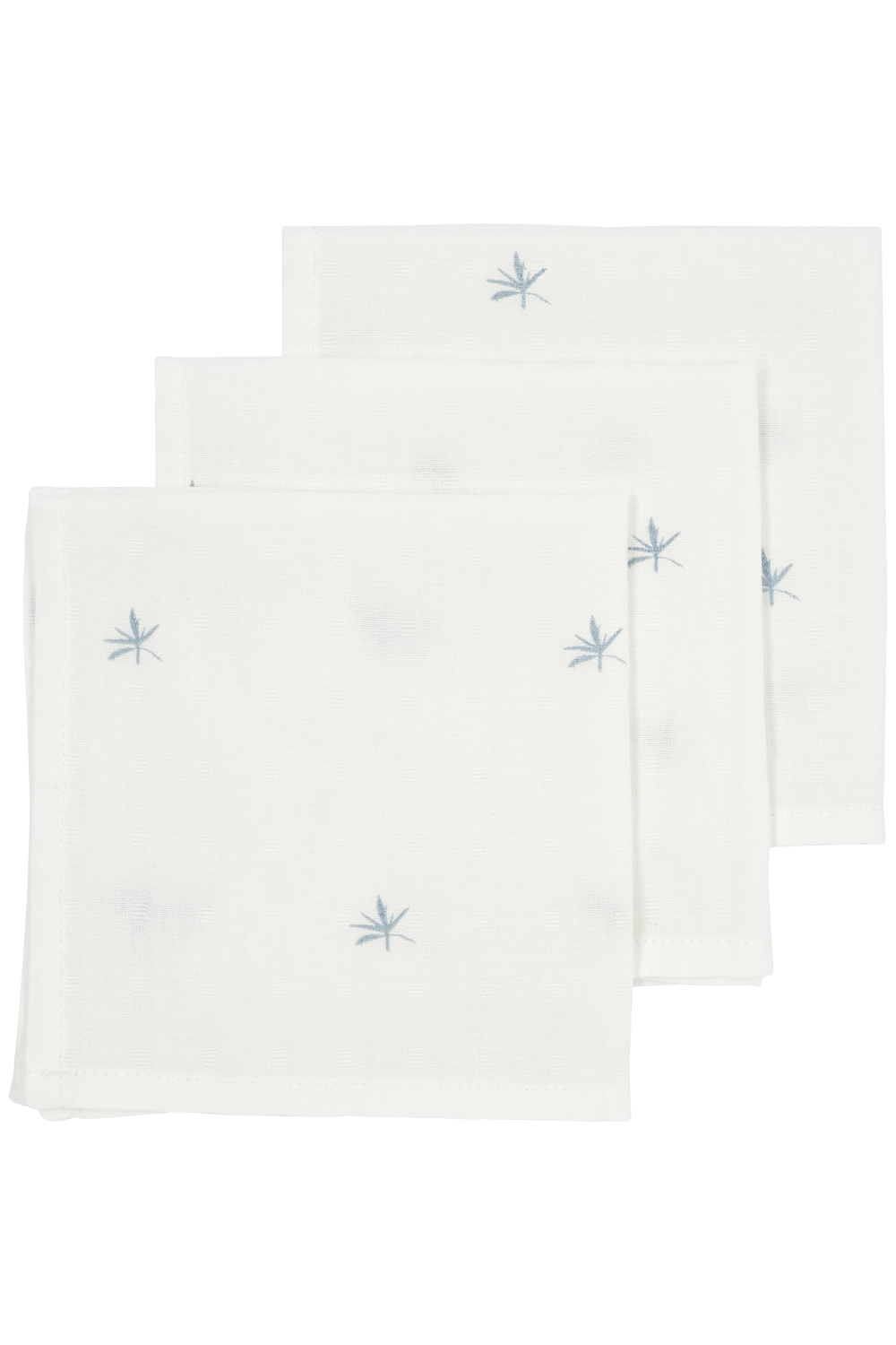 Monddoekjes 3-pack bamboe hydrofiel Ibiza - denim - 30x30cm