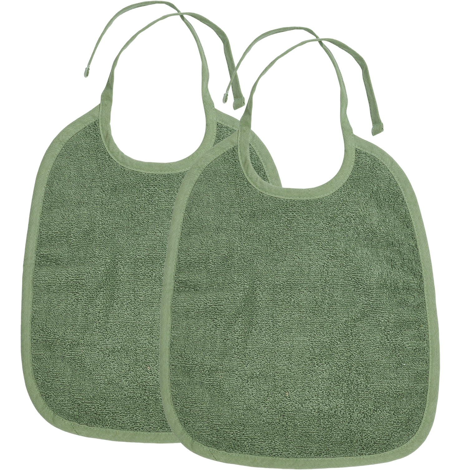 Lätzchen 2er pack frottee Uni - forest green