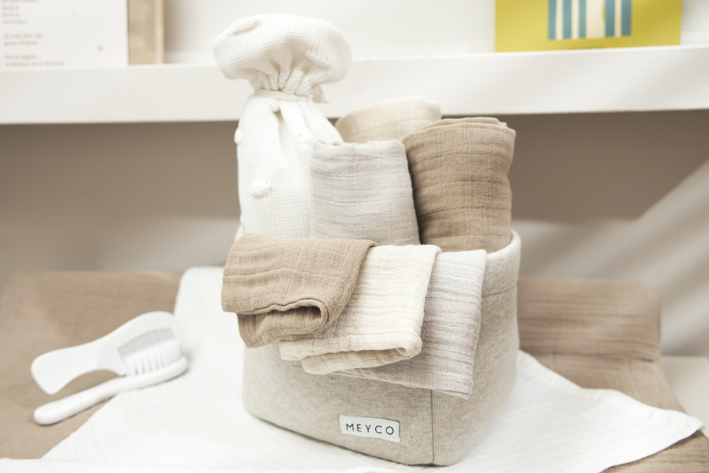 Monddoekjes 3-pack pre-washed hydrofiel Uni - soft sand/greige/taupe - 30x30cm