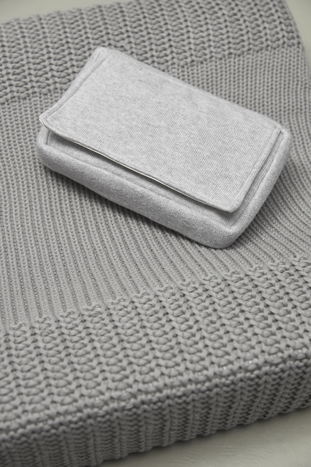 Billendoekjesetui Knit Basic - grey melange