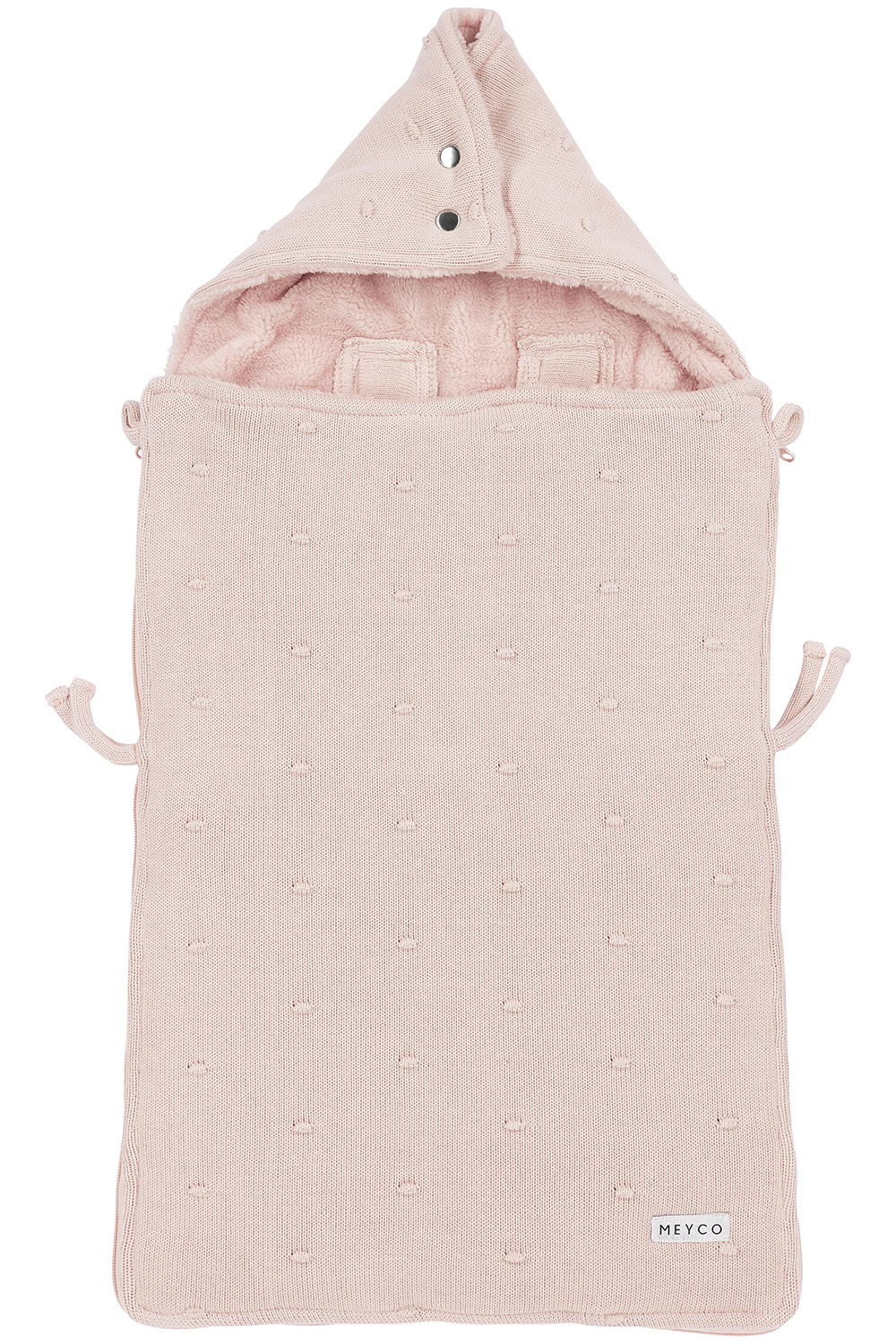 Footmuff Mini Knots teddy - soft pink - 40x82cm