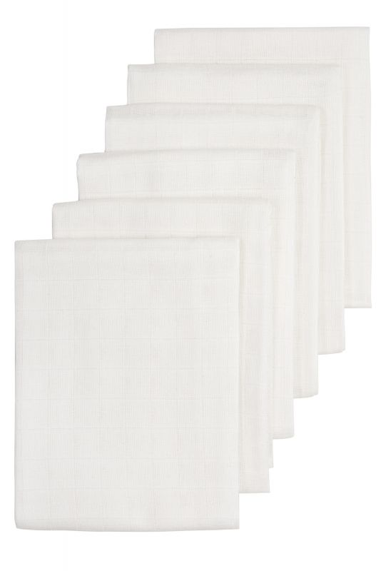 Hydrofiele doeken 6-pack biologisch Uni - white - 70x70cm