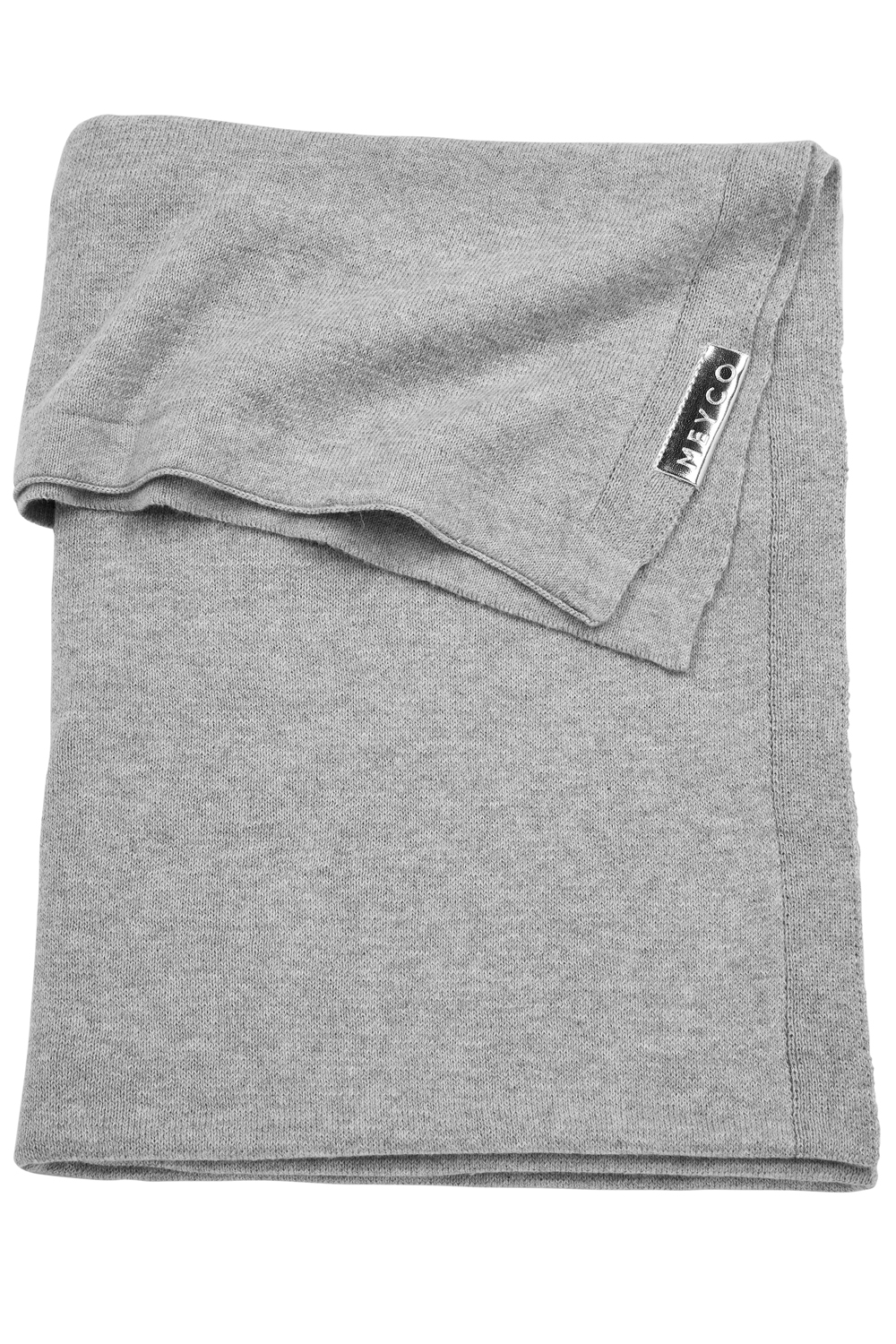 Wiegdeken Knit Basic - grey melange - 75x100cm