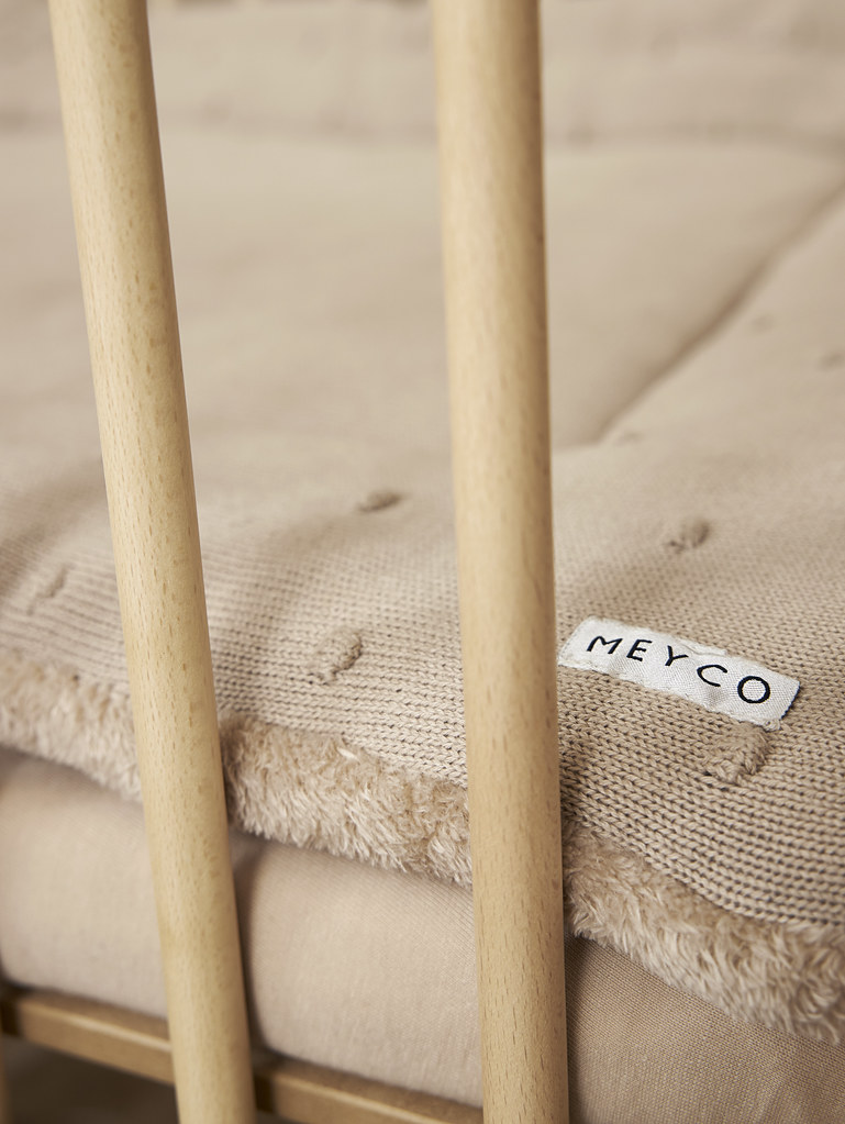 Playpen mattress Mini Knots teddy - sand - 77x97cm