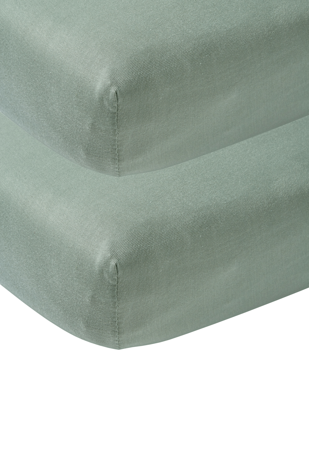 Fitted sheet juniorbed 2-pack Uni - stone green - 70x140/150cm