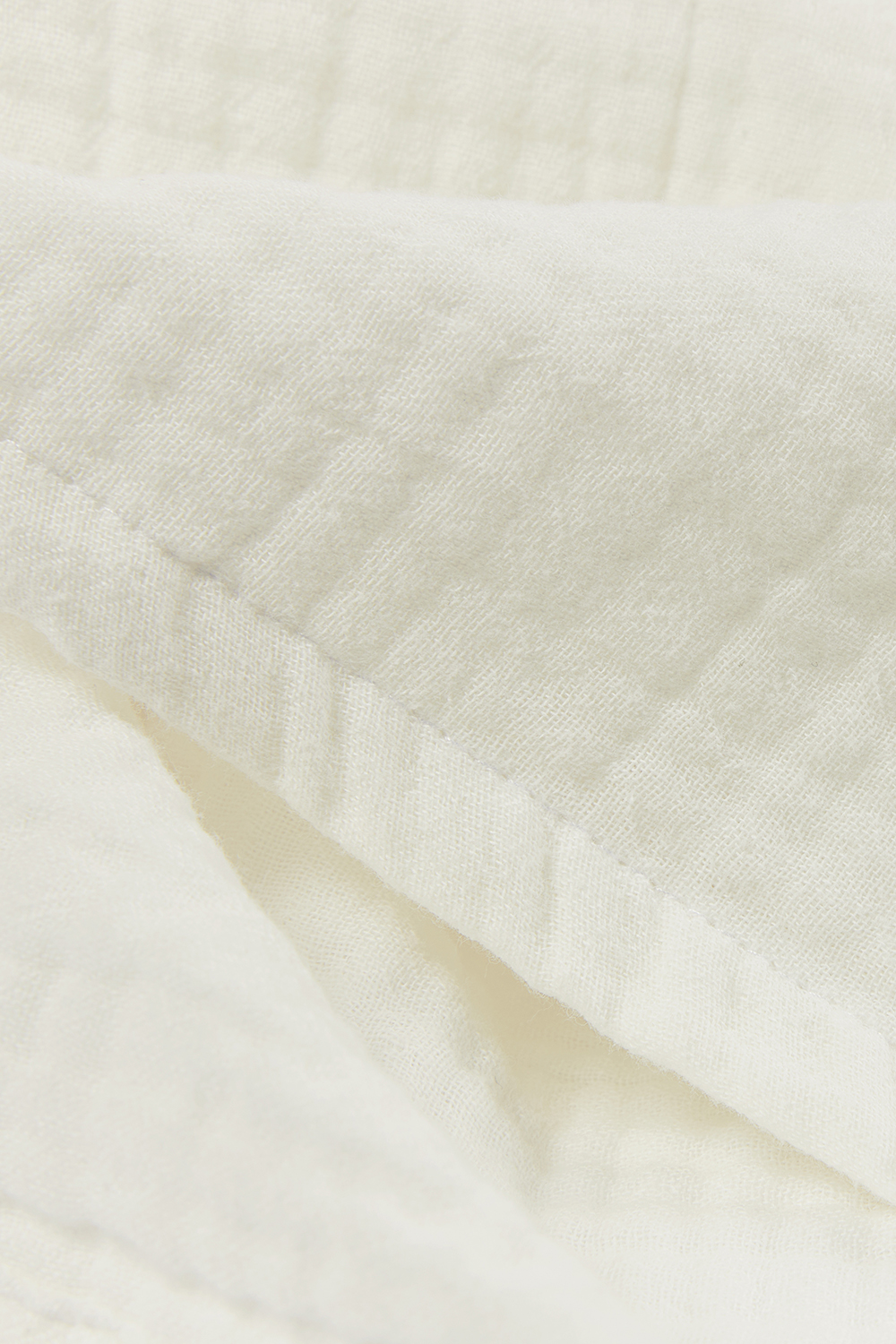 Cot bed sheet pre-washed muslin Uni - offwhite - 100x150cm