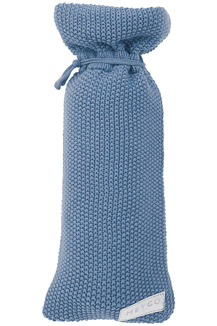 Organic Hot Water Bottle Cover Mini Relief - Denim - 9Xh35cm