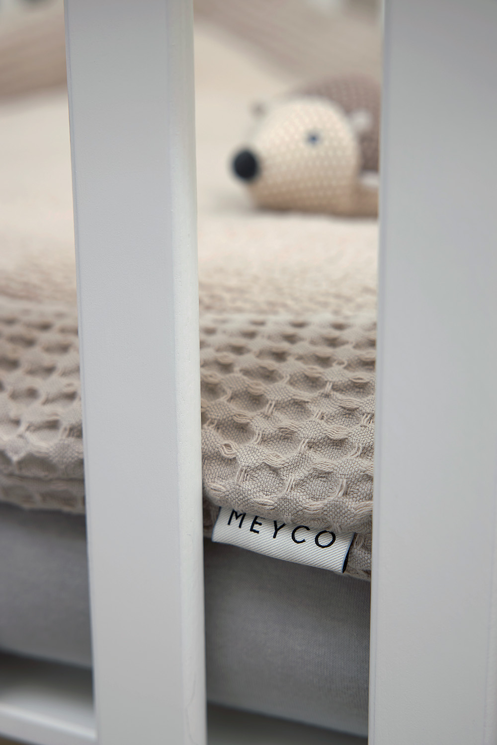 Playpen mattress Waffle Teddy - greige - 80x100cm