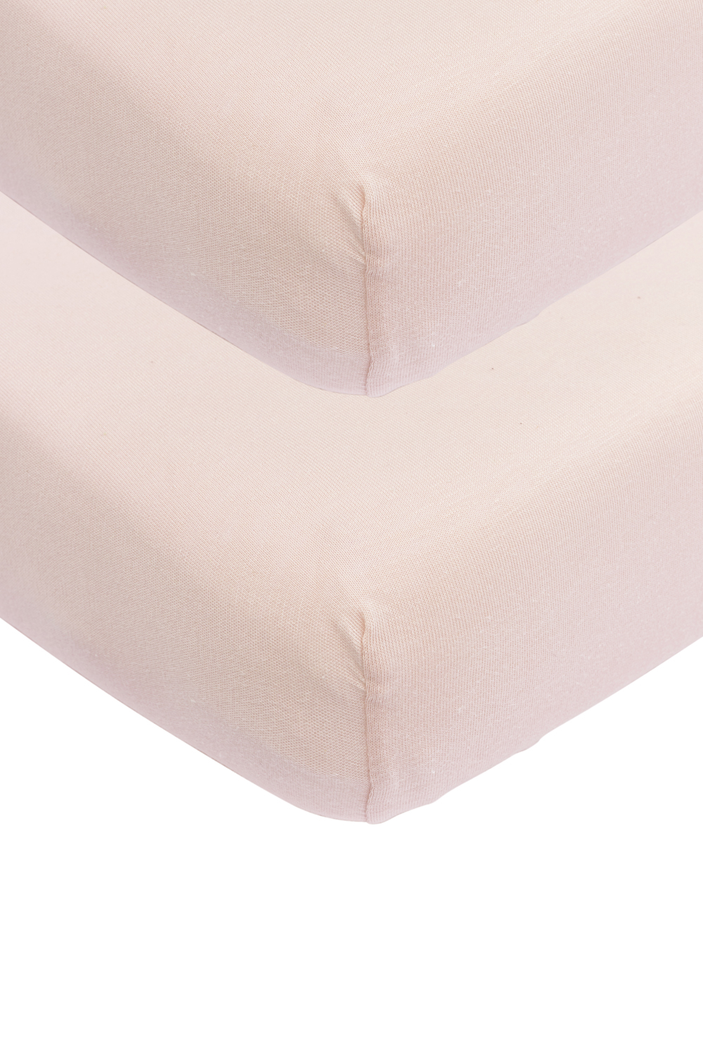 Hoeslaken ledikant 2-pack Uni - soft pink - 60x120cm