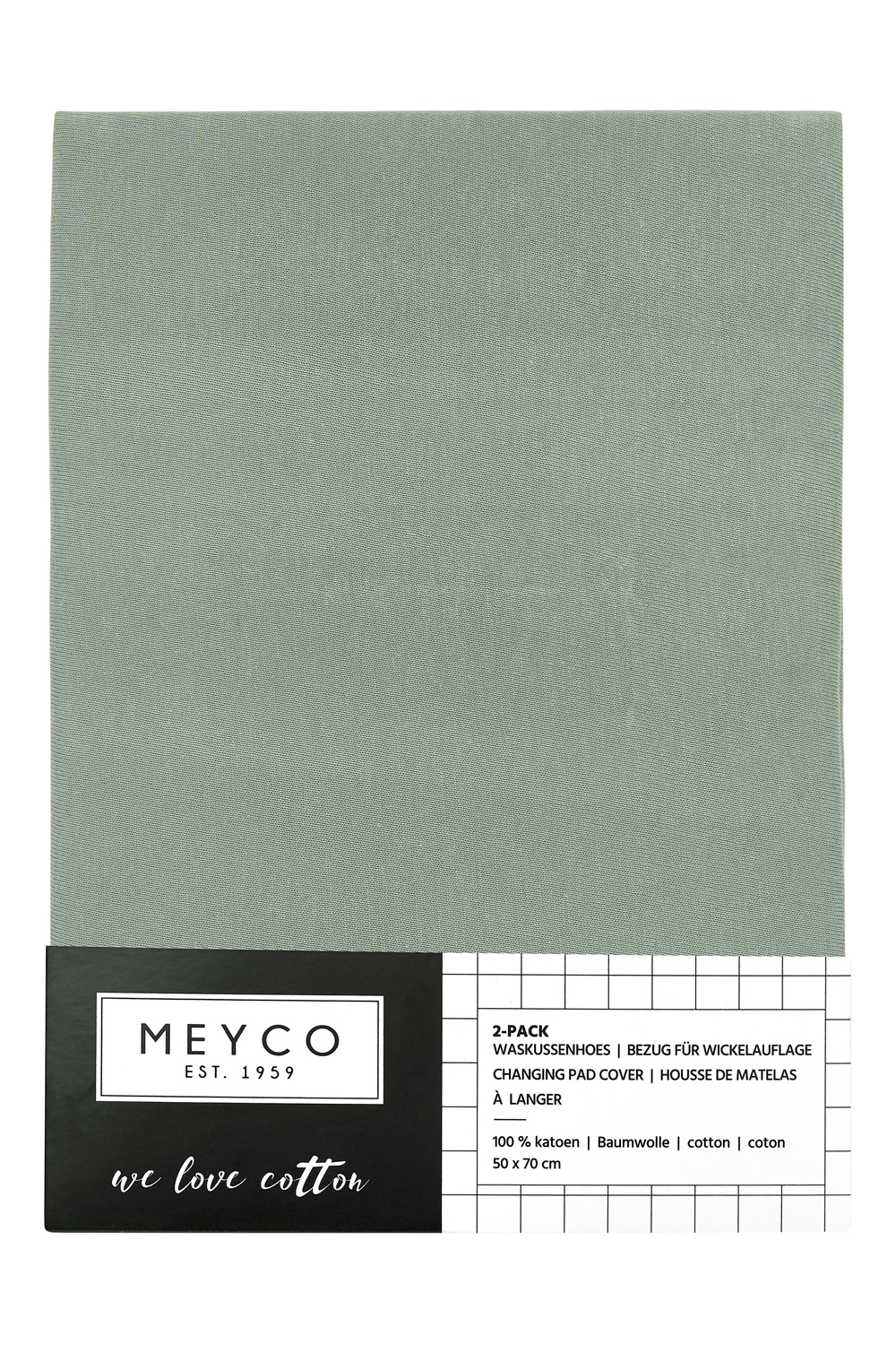 Aankleedkussenhoes 2-pack Uni - stone green - 50x70cm