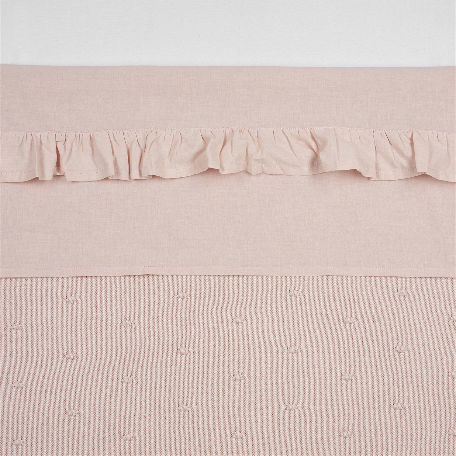 Cot Bed Sheet Ruffle - Soft Pink - 100x150cm