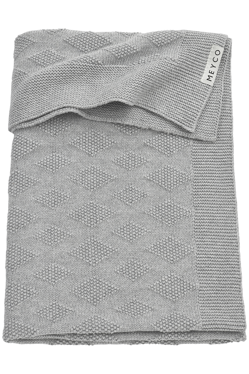 Organic Cot Bed Blanket Diamond - Grey Melange - 100x150cm