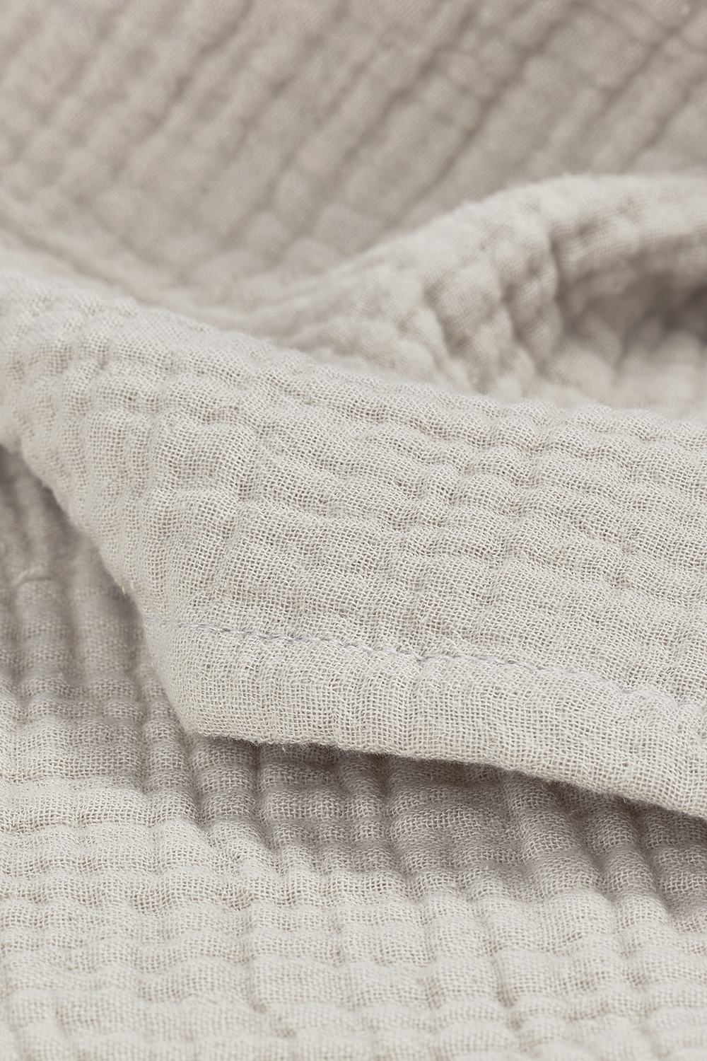 Cot bed sheet pre-washed muslin Uni - greige - 100x150cm
