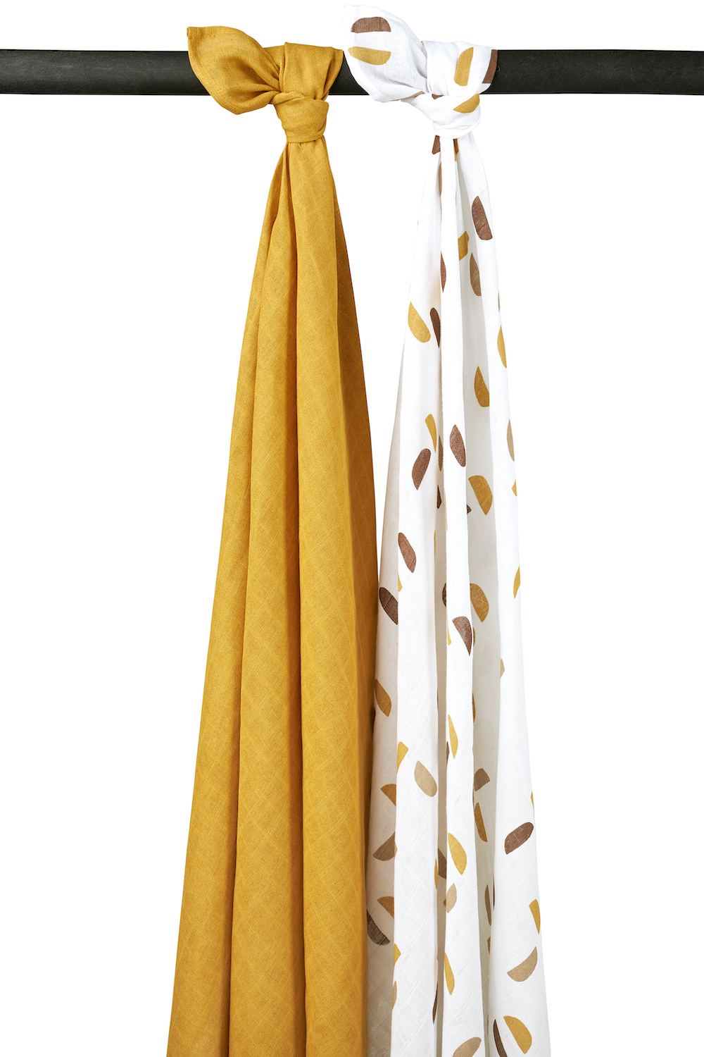 Swaddle 2-pack muslin Shapes - honey gold - 120x120cm