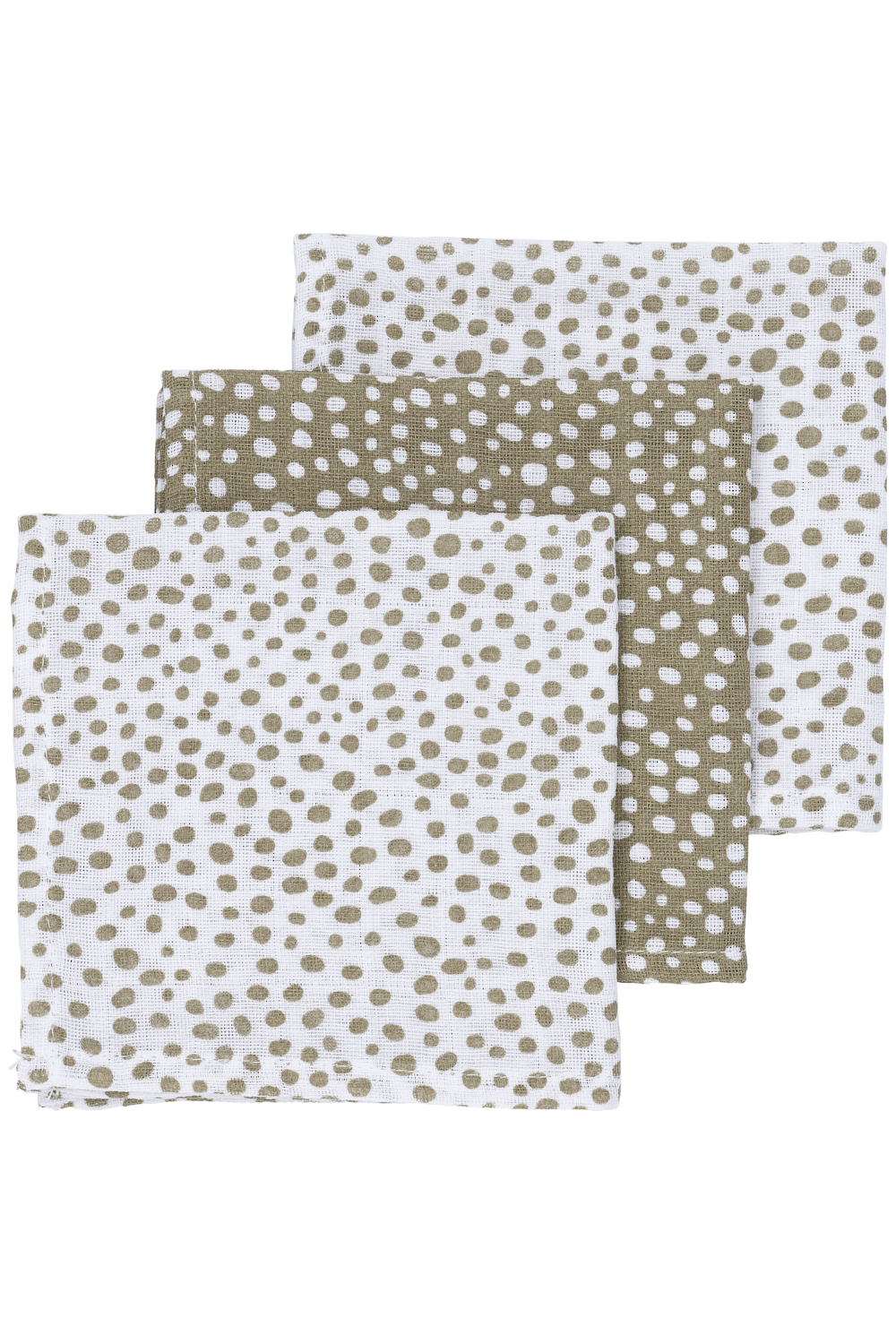 Monddoekjes 3-pack hydrofiel Cheetah - taupe - 30x30cm