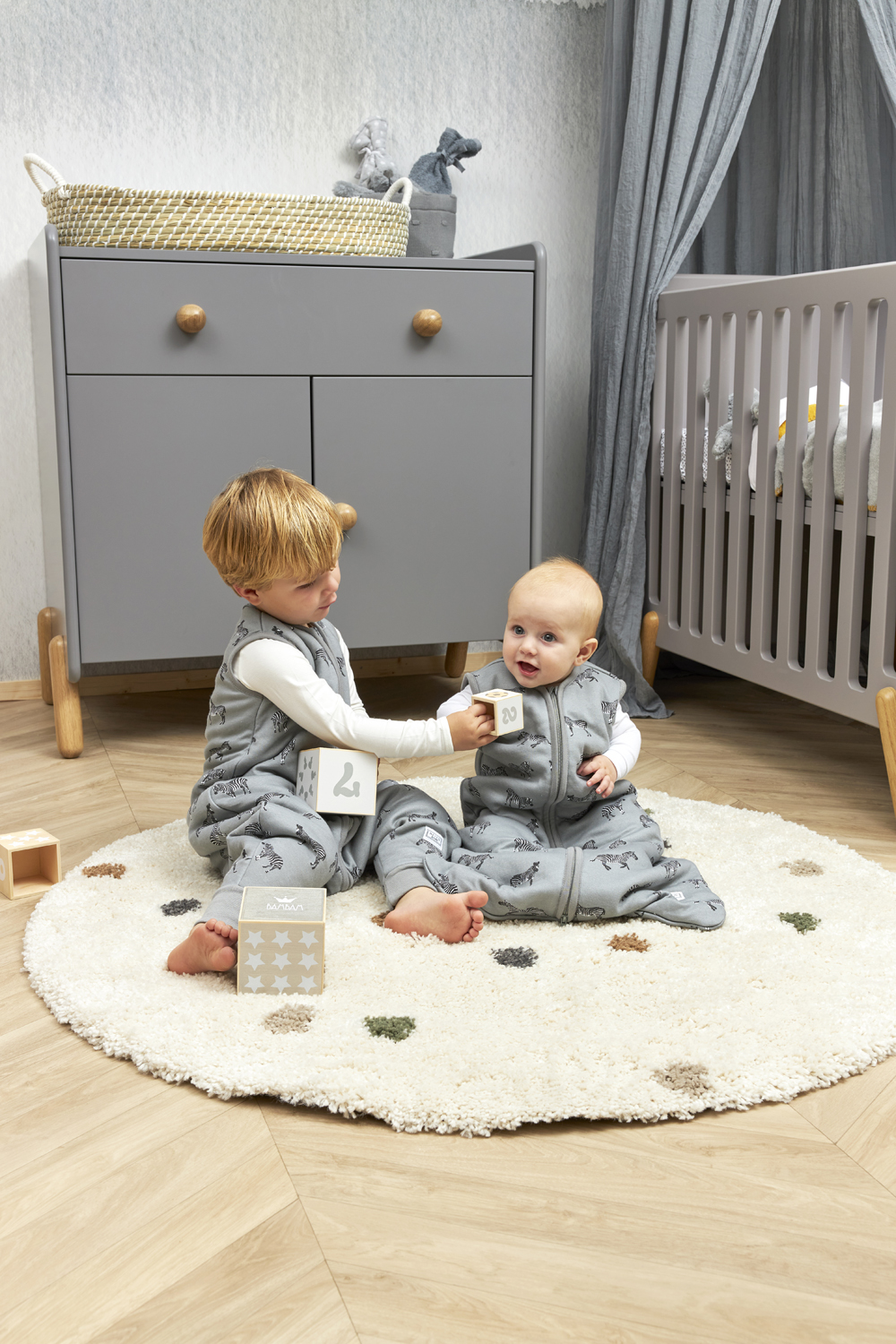 Babyslaapzak Jumper gevoerd Zebra Animal - Grijs - 92