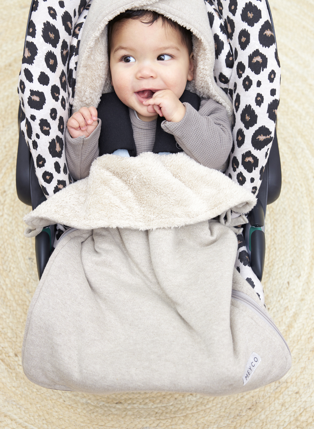 Voetenzak Knit Basic - sand melange - 40x82cm