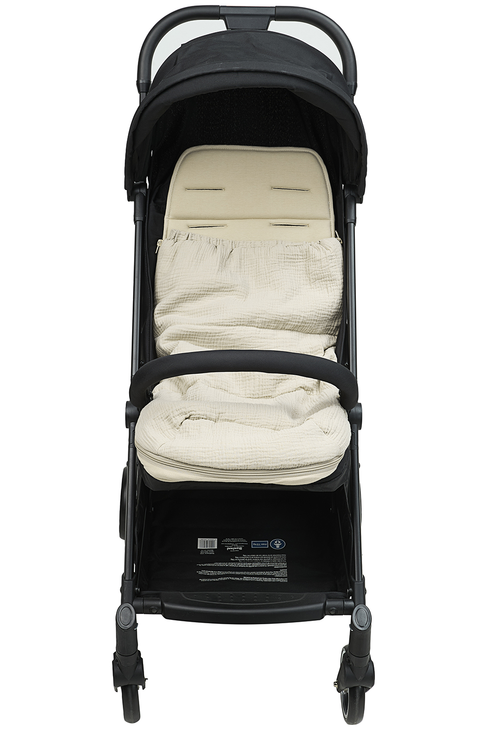 Buggy voetenzak en inlegger pre-washed hydrofiel Uni - sand - 45x130cm (2-in-1)