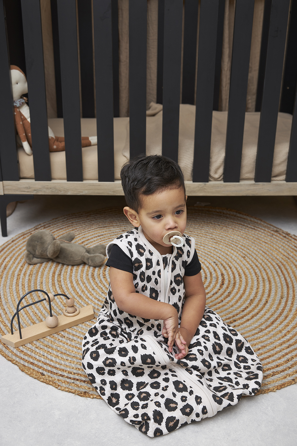 Babyslaapzak Leopard rond - Sand Melange - 98cm