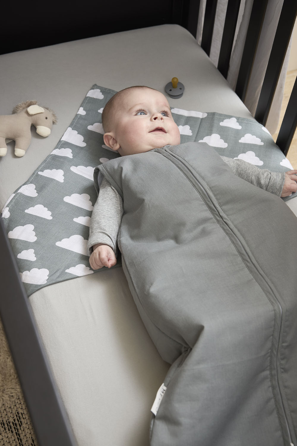 Schlafsack Gefüttert Uni - grey - 110cm - 2.0 TOG