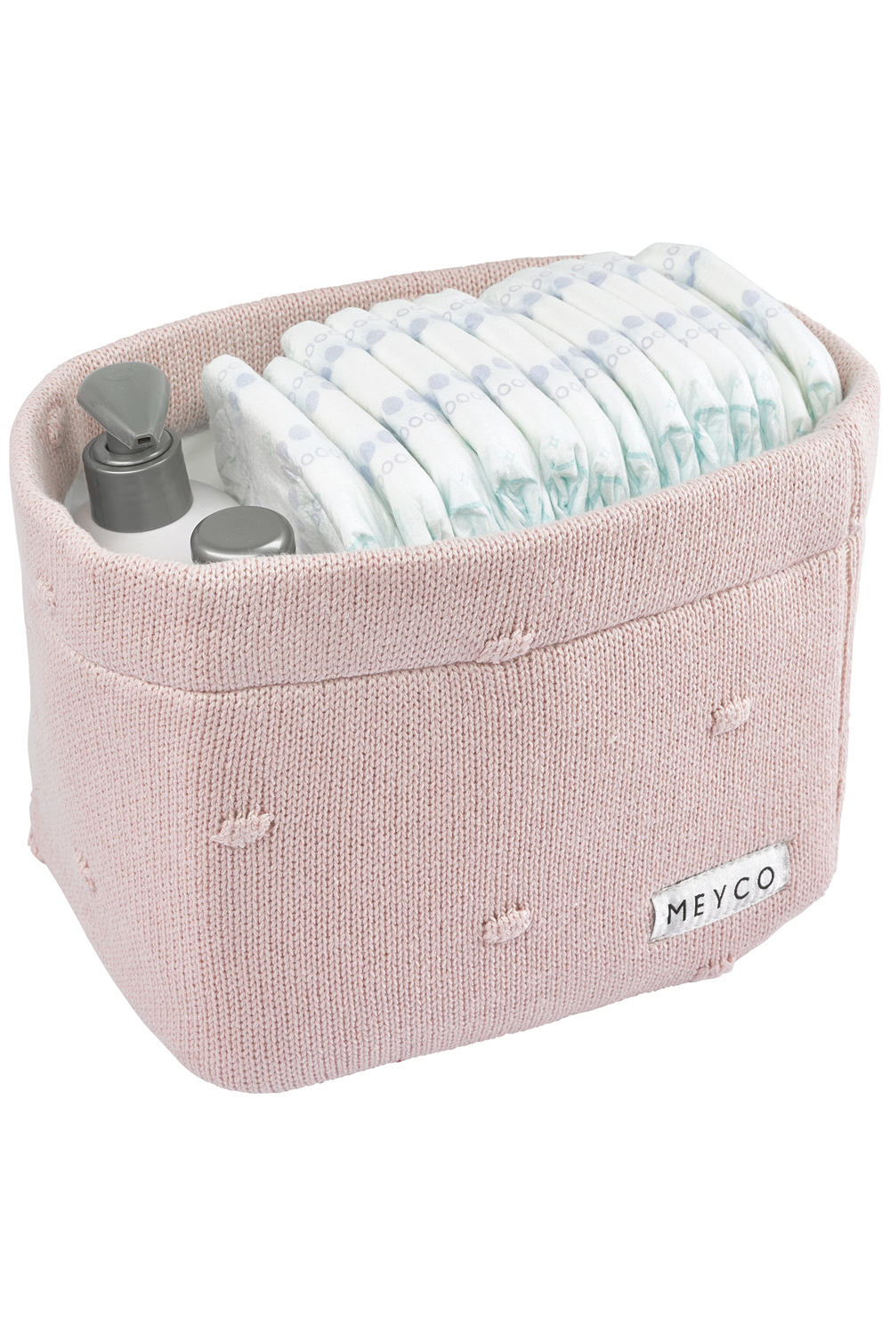 Nursery basket Mini Knots - soft pink - Medium