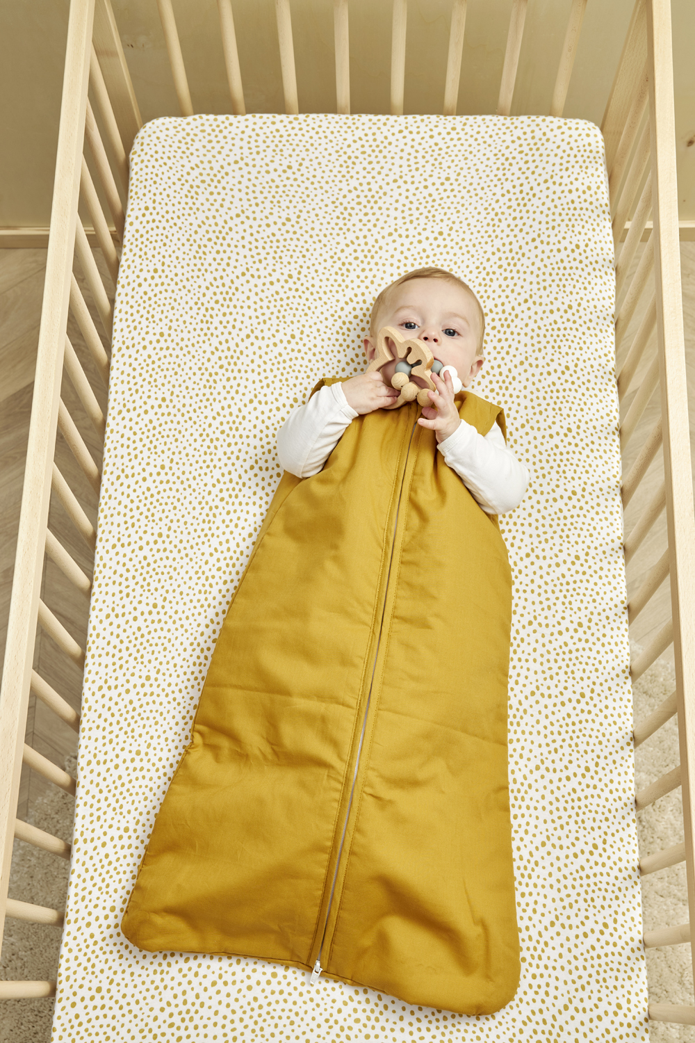 Baby slaapzak gevoerd Uni - honey gold - 70cm
