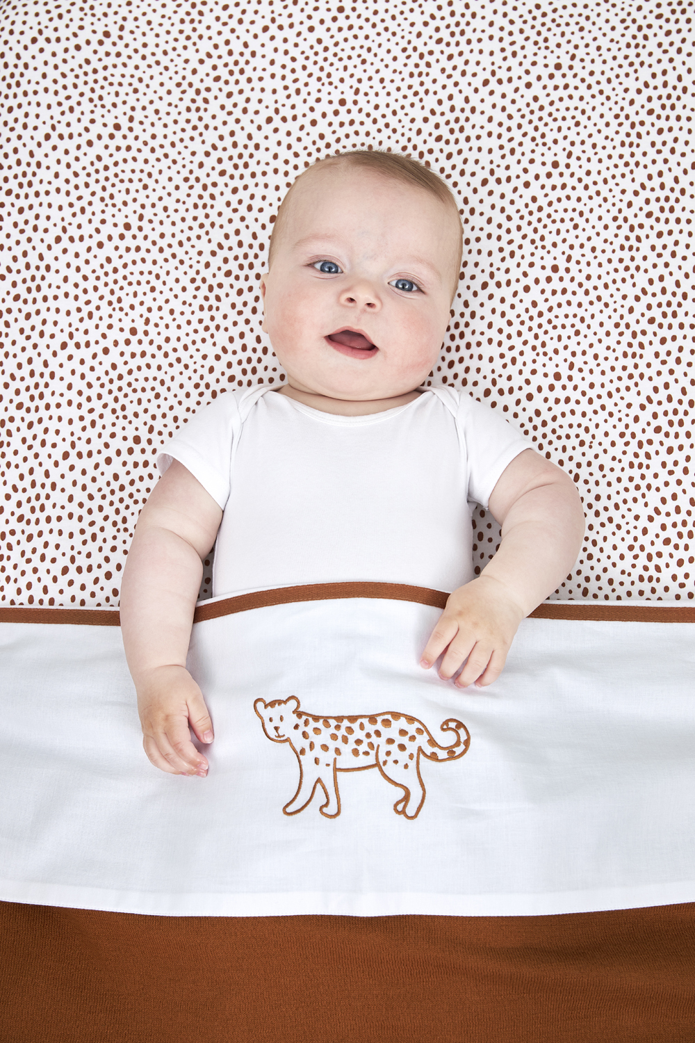 Fitted sheet playpen mattress Cheetah - camel - 75x95cm