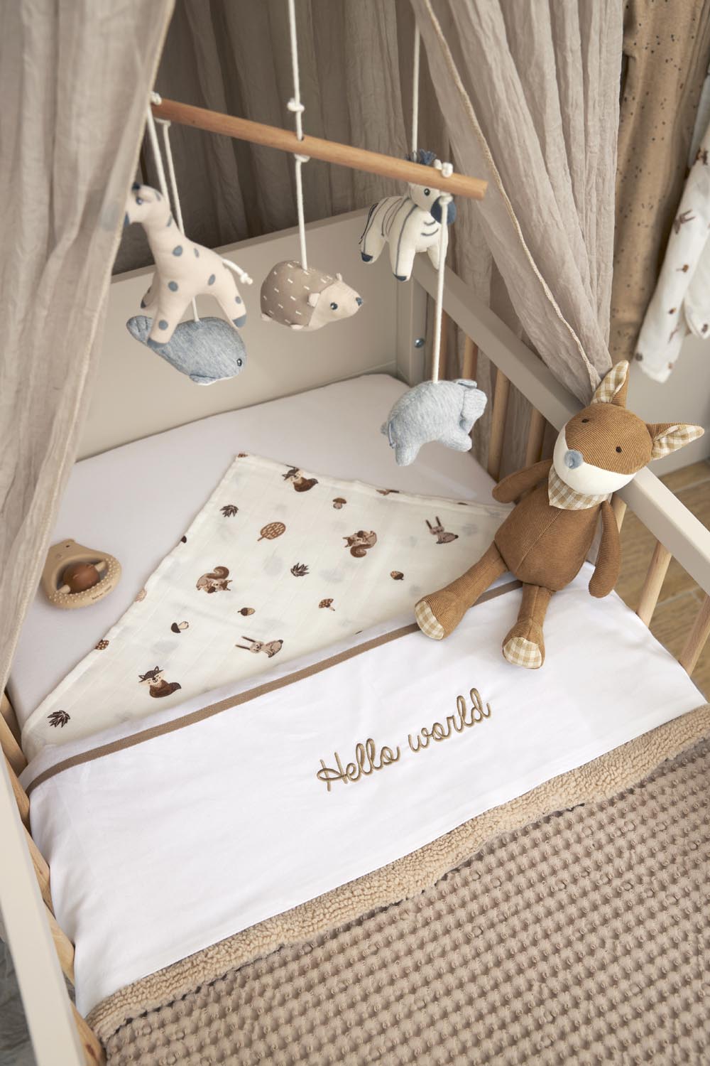 Muslin squares 3-pack Forest Animals - toffee - 70x70cm