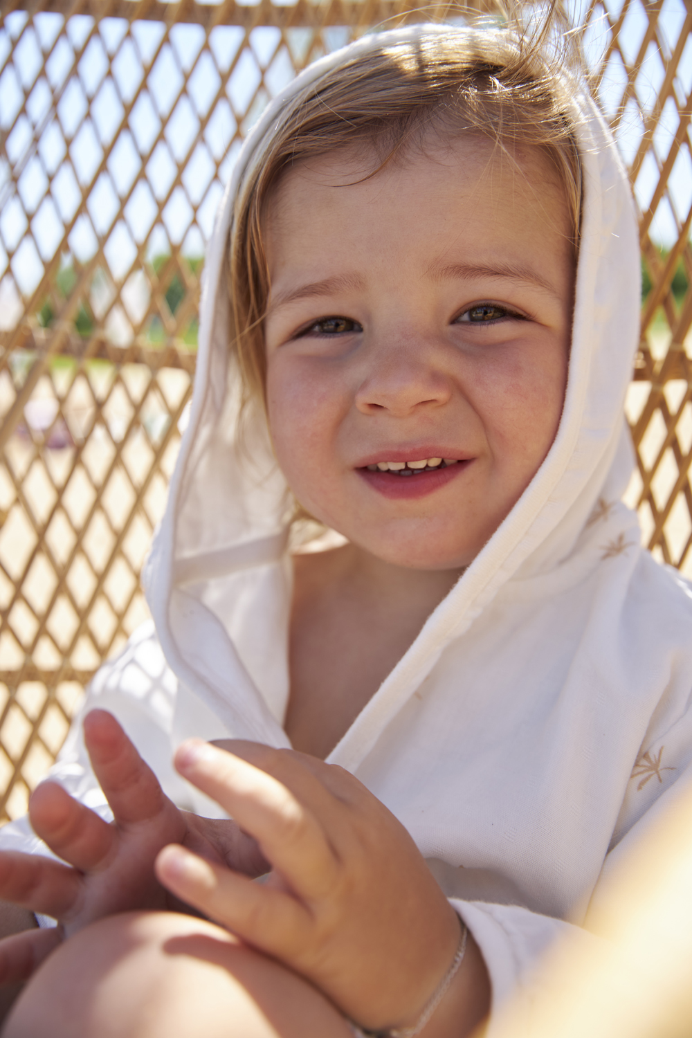 Bathrobe bamboo muslin Ibiza - warm sand - 110/116