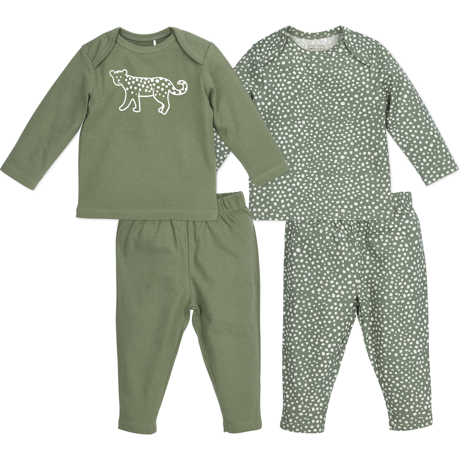 Baby pyjama 2-pack Cheetah - Forest Green - Maat 62/68