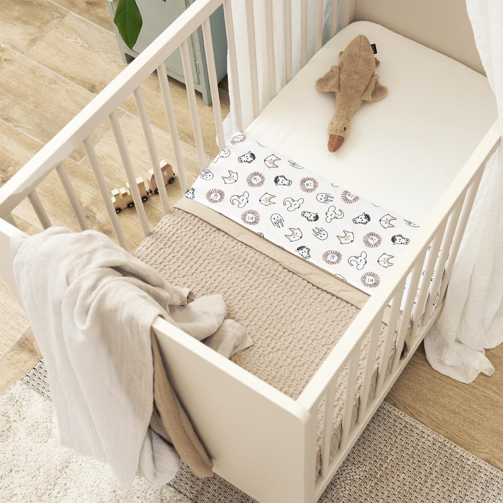 Fitted sheet cot bed jersey Uni - offwhite - 60x120cm