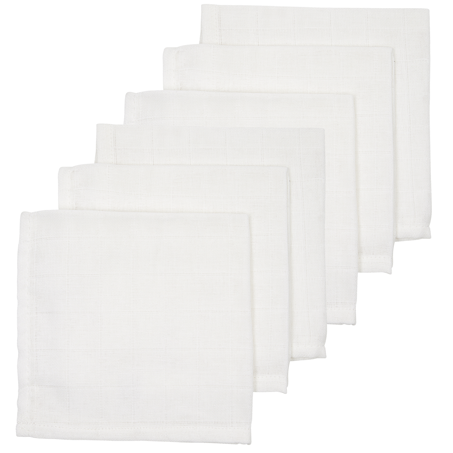 Spucktücher 6er pack musselin Uni - white - 30x30cm