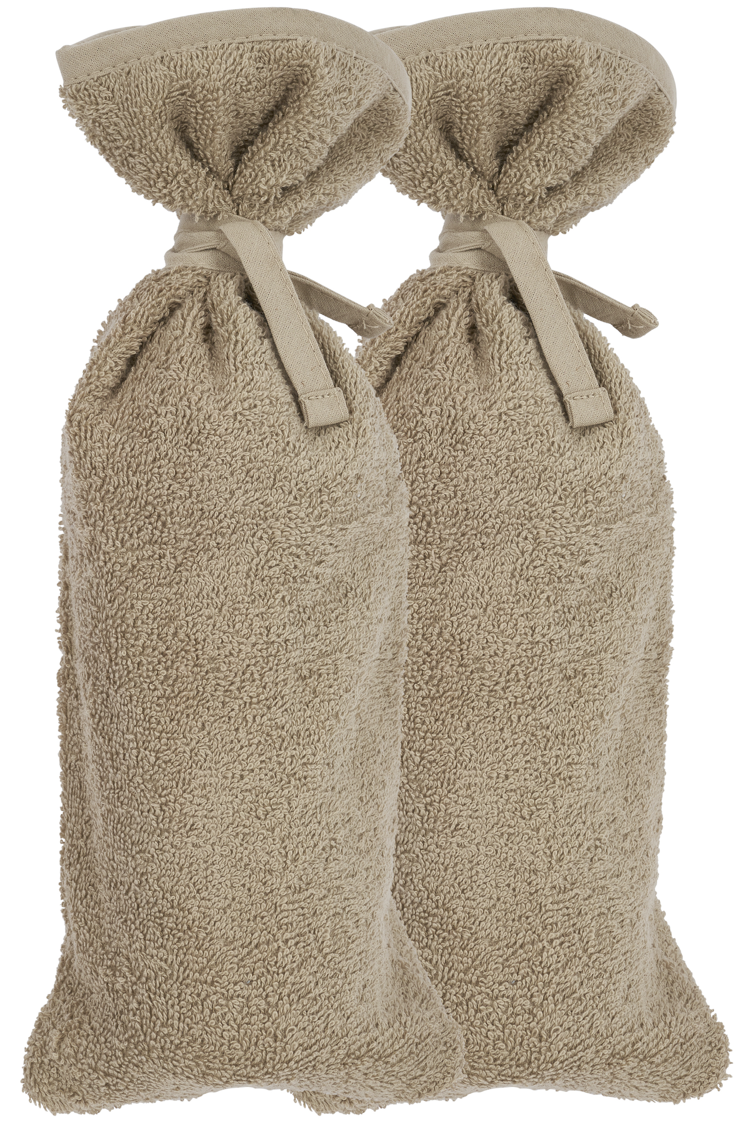 Hot Water Bottle Cover Basic Terry 2-pack - Taupe - 13xh35cm