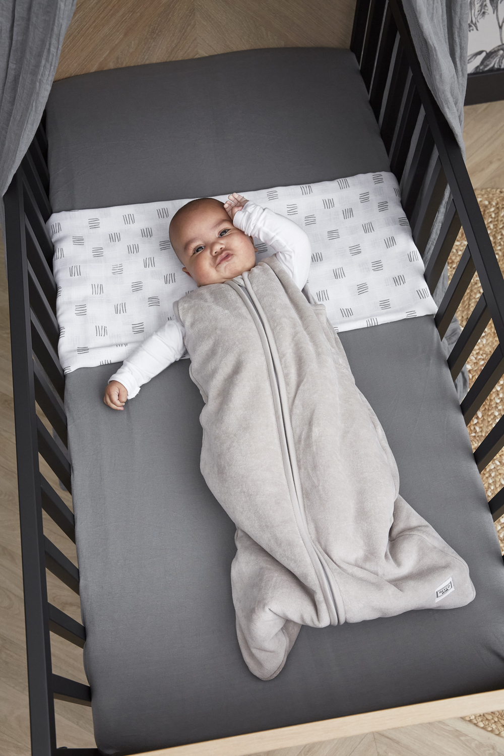 Baby slaapzak Velvet - light grey - 110cm