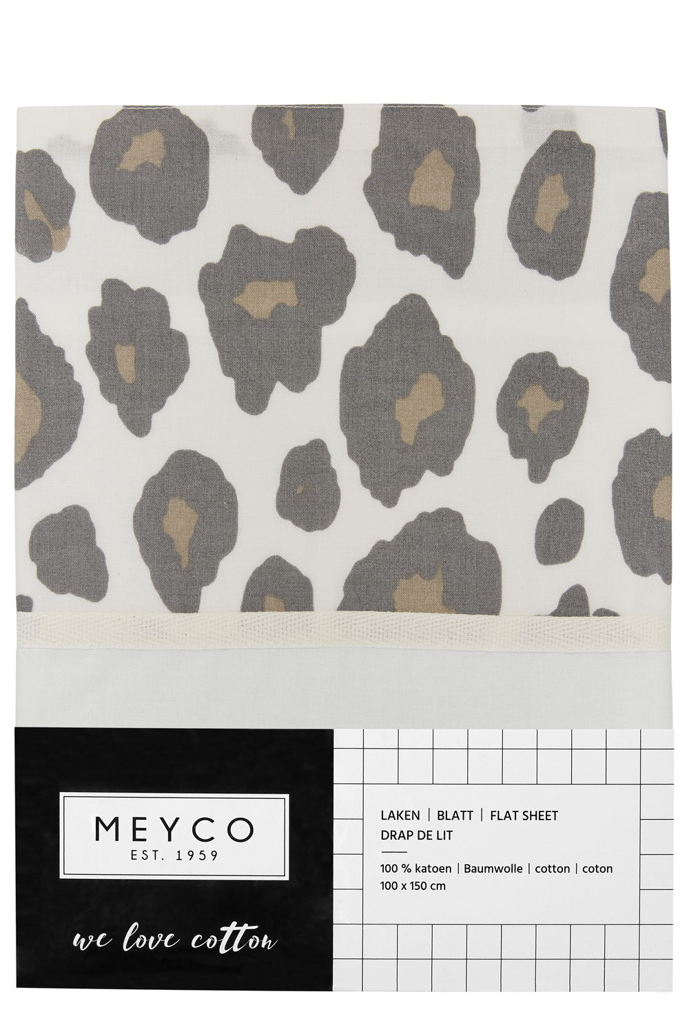 Wieglaken Panter - neutral - 75x100cm