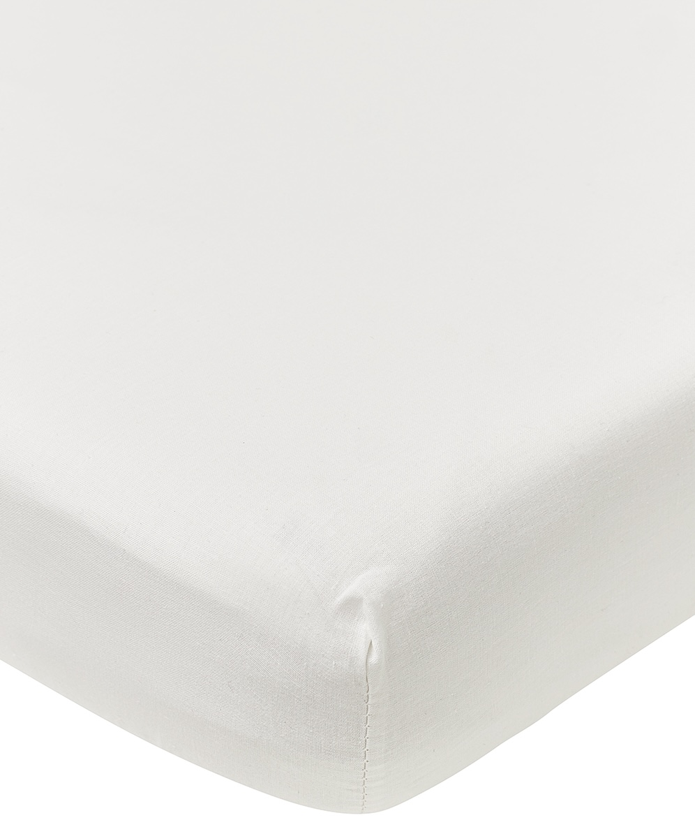 Fitted sheet crib woven Uni - white - 40x80cm