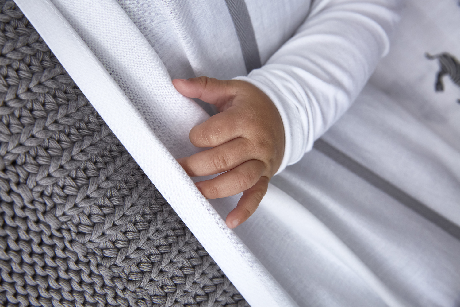 Ledikant deken Herringbone - grey - 100x150cm