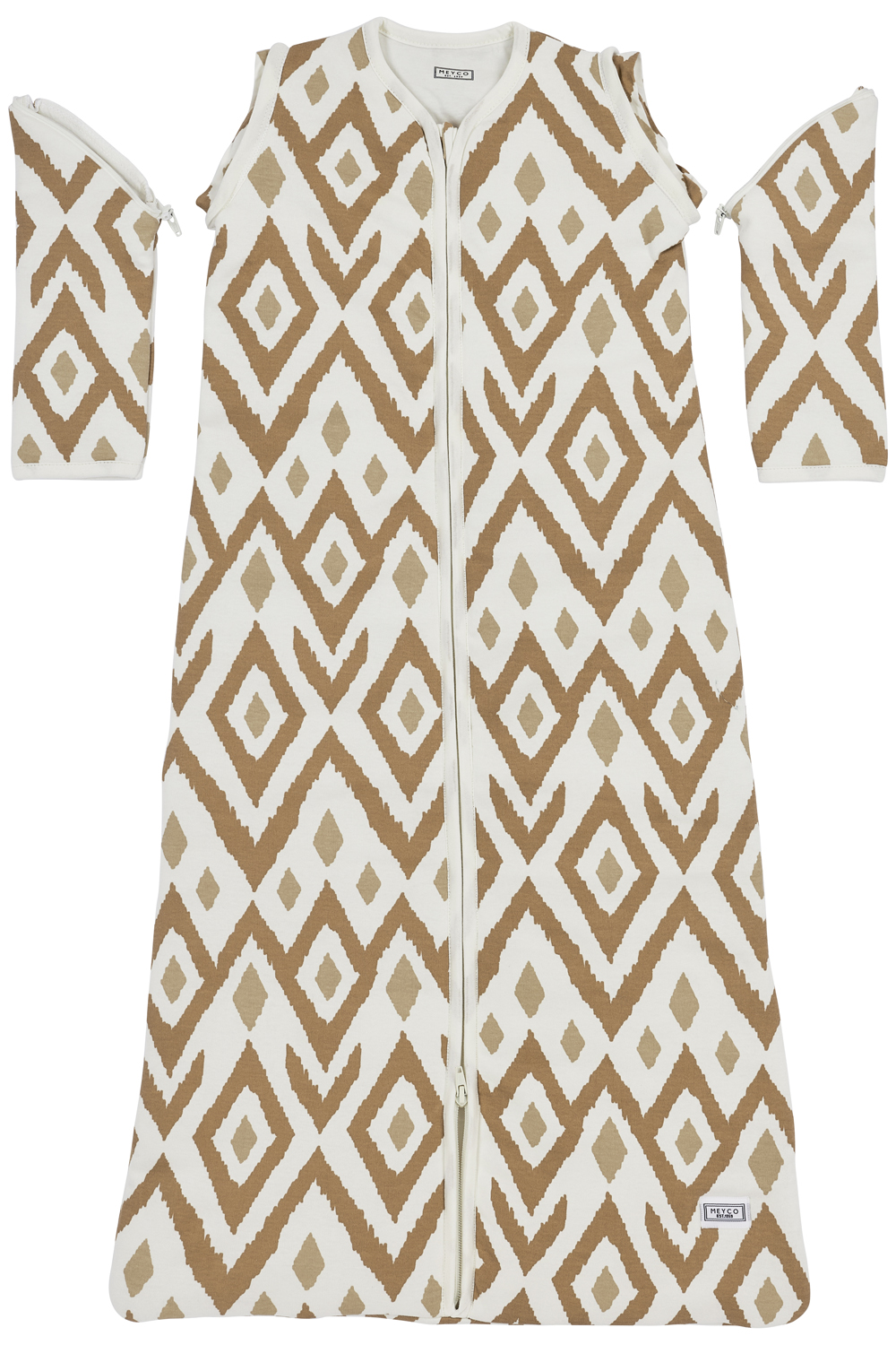 Baby slaapzak met afritsbare mouwen Ikat - sand - 110cm
