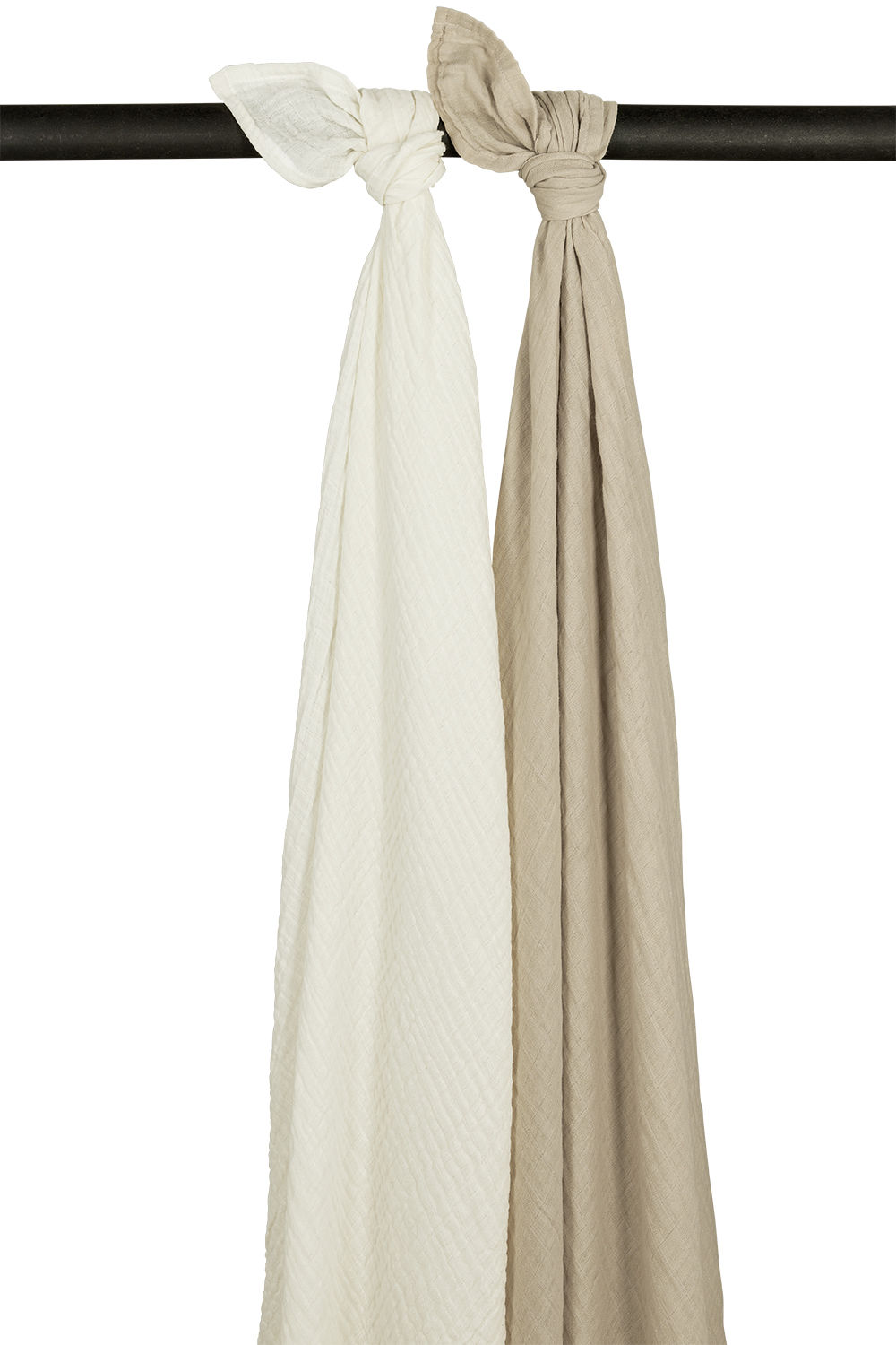 Swaddle  2er pack musselin Uni - offwhite/sand - 120x120cm