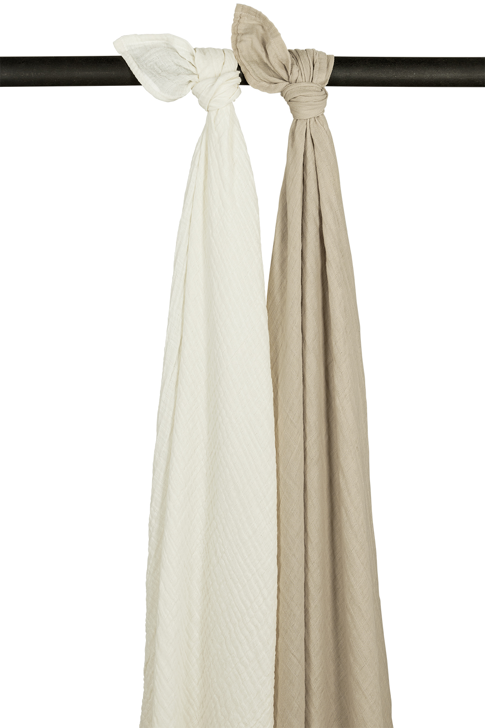 Swaddle 2-pack pre-washed hydrofiel Uni - offwhite/sand - 120x120cm