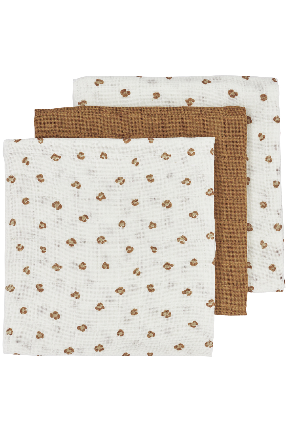 Mullwindeln 3er pack Mini Panther - toffee - 70x70cm