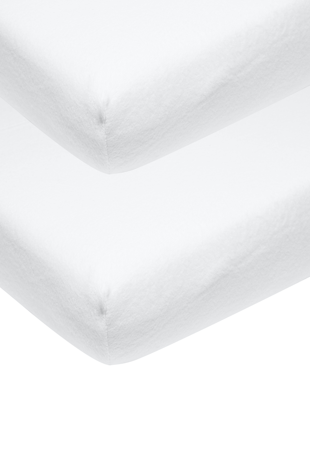 Molton stretch hoeslaken wieg 2-pack Uni - white - 40x80/90cm