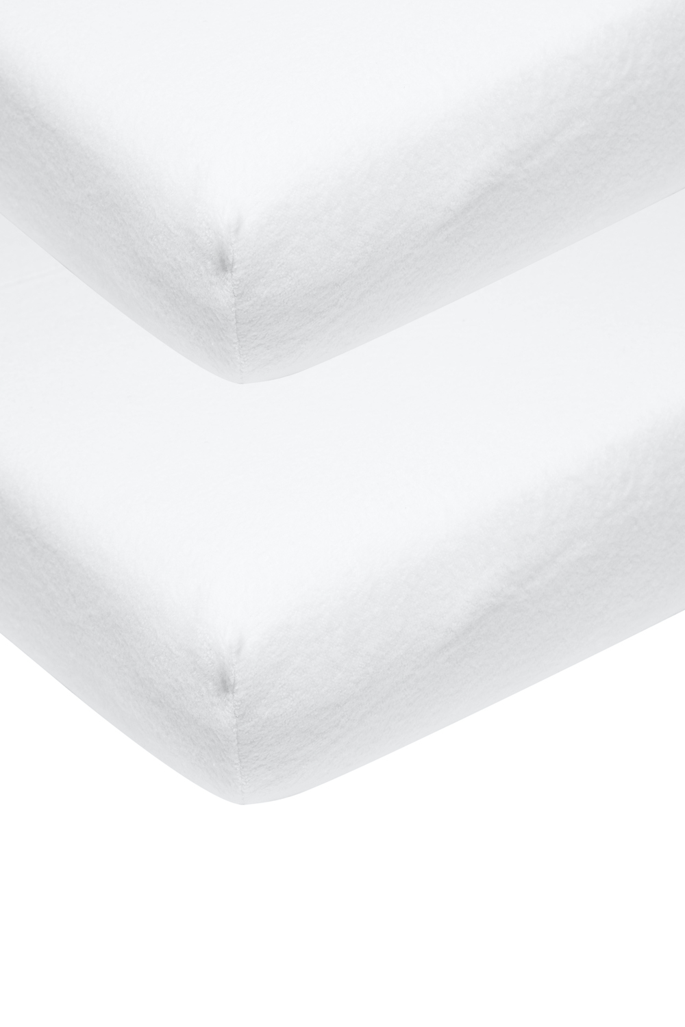 Molton stretch fitted sheet crib 2-pack Uni - white - 40x80/90cm