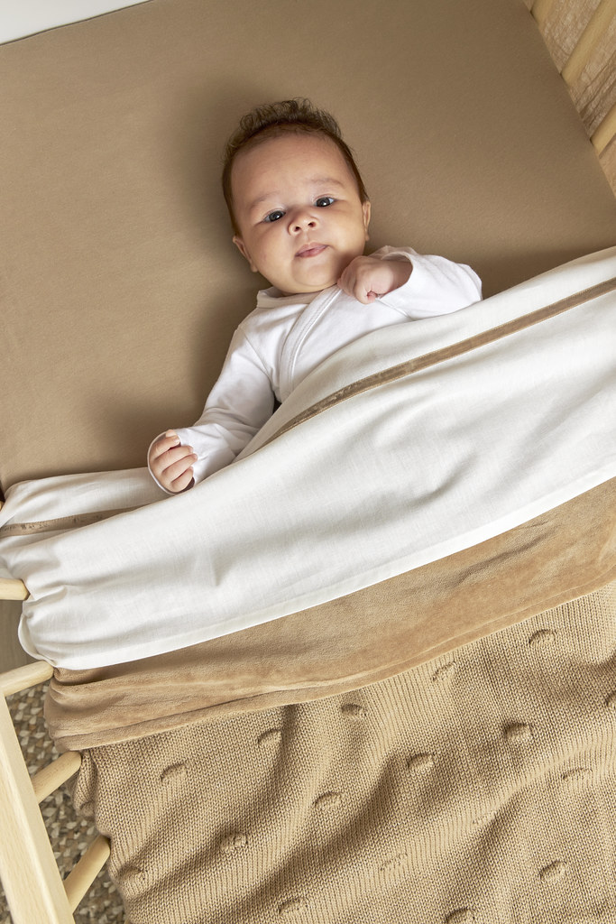 Ledikant laken Bies velvet - taupe - 100x150cm