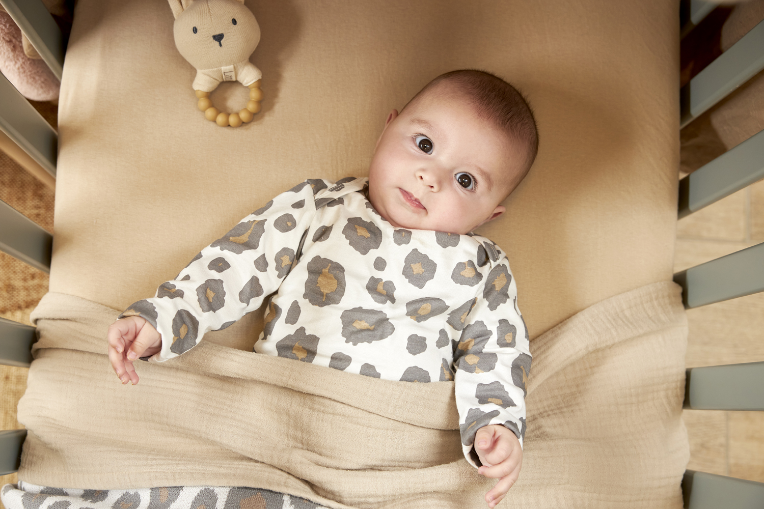 Spannbettlaken Kinderbett jersey Uni - sand - 70x140cm