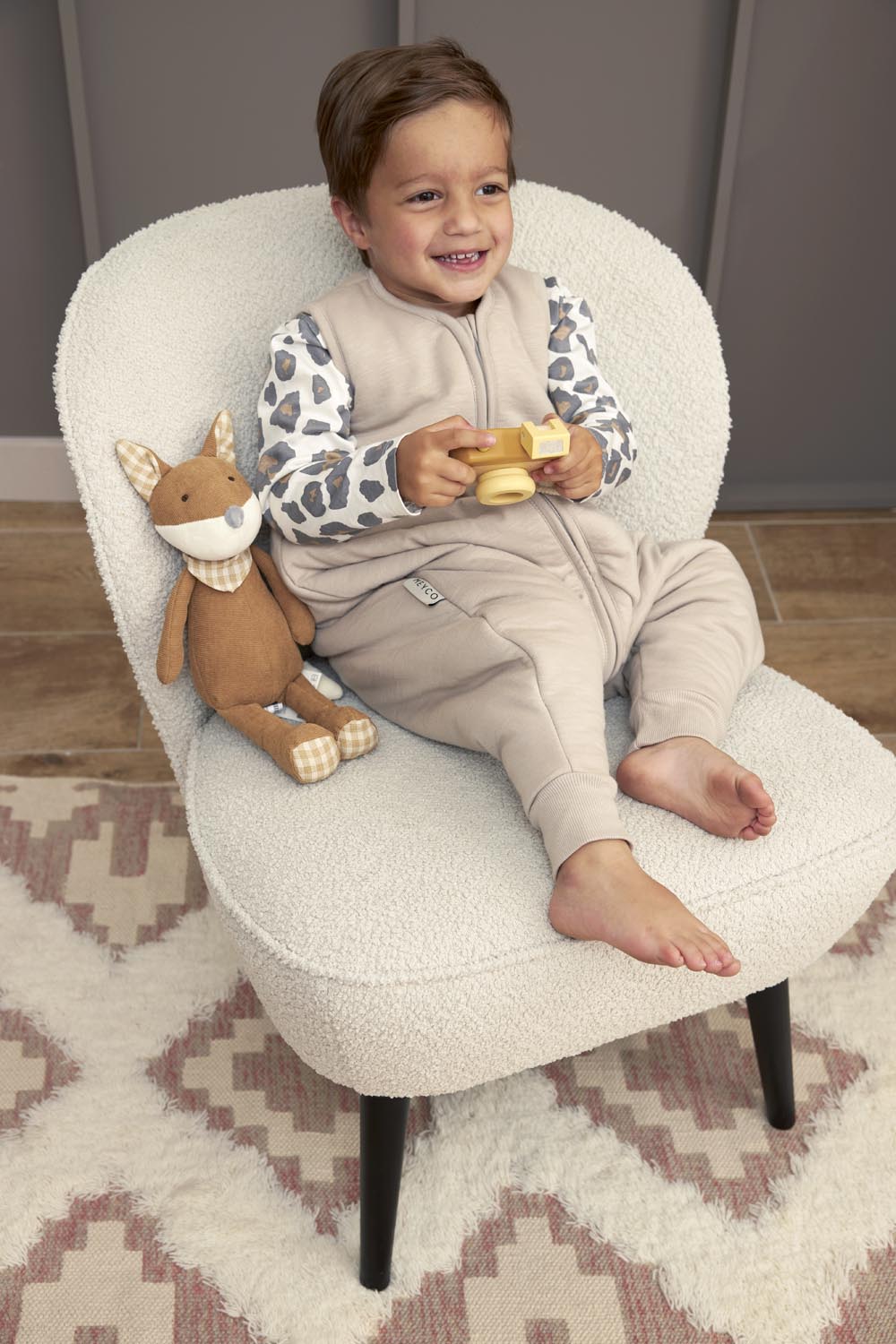Baby winter slaapoverall jumper Slub - greige - 92cm - 2.0 TOG
