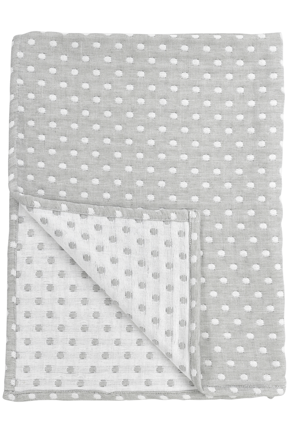Crib bed blanket Little Dots - grey - 75x100cm