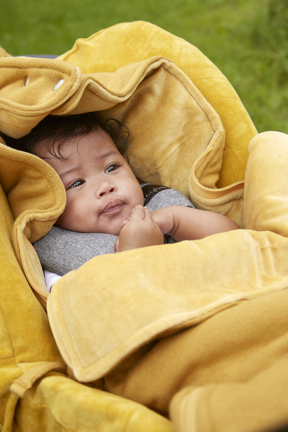 Stroller footmuff Knit Basic - honey gold - 45x130cm