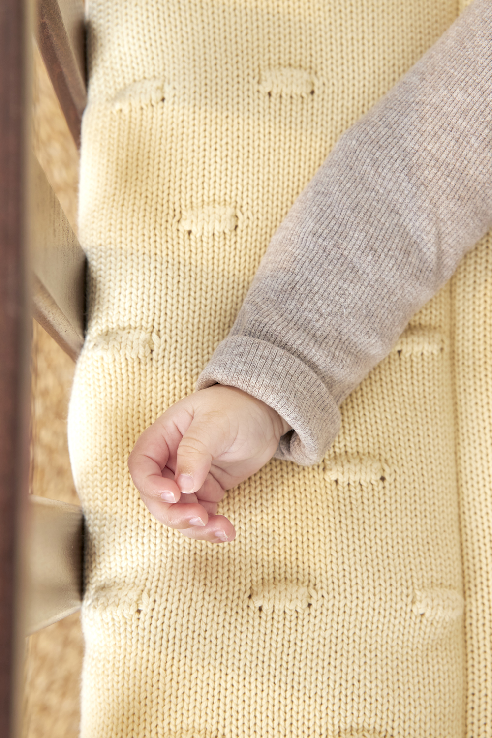 Playpen mattress Knots - soft yellow - 77x97cm